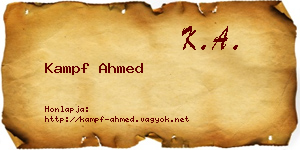 Kampf Ahmed névjegykártya